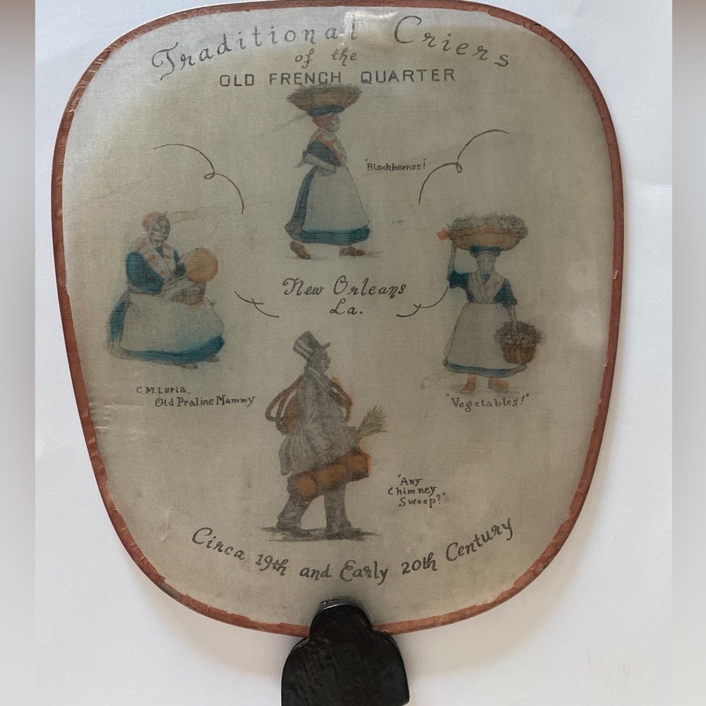 1940s New Orleans Traditional Criers Of The French QuarterSouvenir Hand-Held Fan